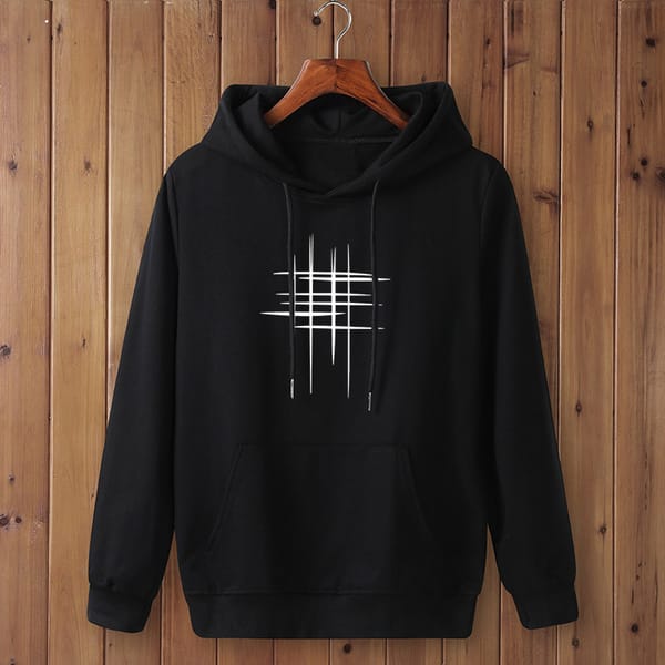 Simple creative design line cross Print hoodie Men's New Arrival autumn and winter Style Men hoodies