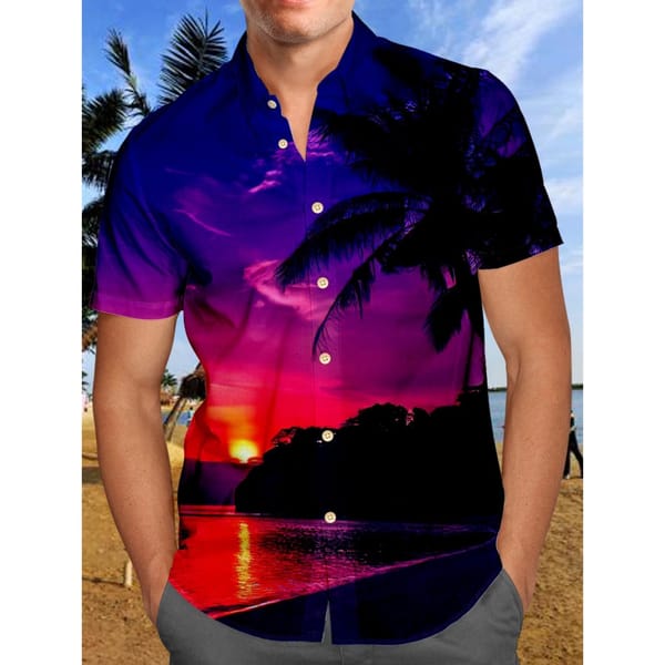 Men's Casual Shirt Hawaiian Shirt Men Summer 3d Print Casual Short Sleeved Shirt For Men Clothing Breathable Shirts