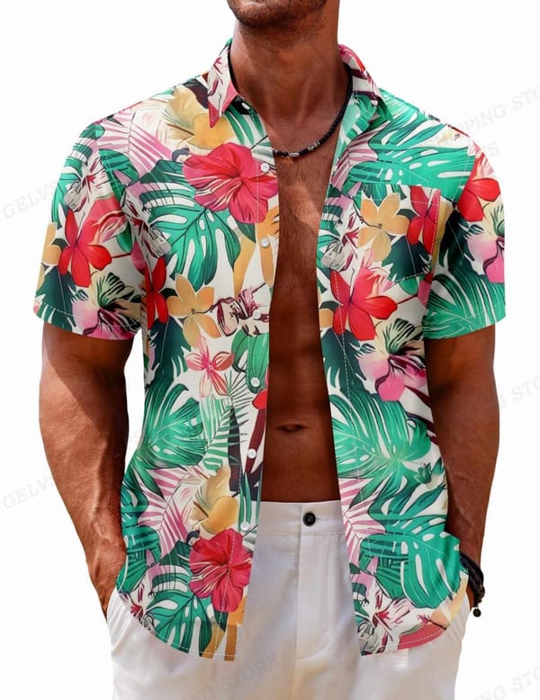 Floral Hawaiian Shirt Flower 3d Printed Shirts Men's Women's Beach Blouse Men's Vocation Lapel Shirts Cuba Camisa Clothes Male