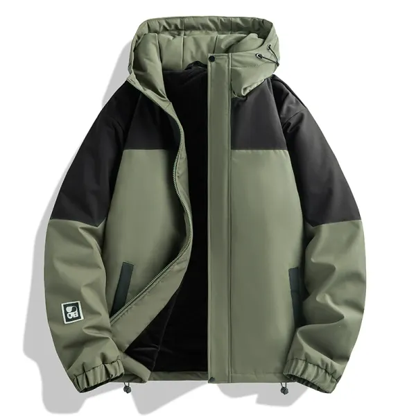 2024 New Autumn Lovers Bread Jacket Cotton-padded Jacket Outdoor Waterproof Camping Men's Hooded Windbreaker Warm Down Jacket