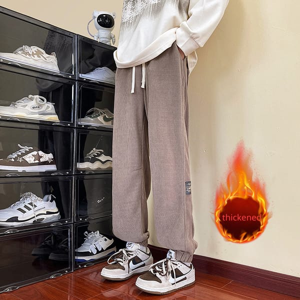 Thickened 2023 Autumn Chenille Sports Pants Loose Harlan Men's Trendy Pants Pull Cord Streetwear Joggers Men