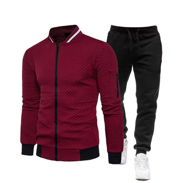 Casual Outdoor Tracksuit Skin-friendly Men's Fitness Tracksuit Breathable Jacket Elastic Waist Pants for Outdoor Jogging Sports