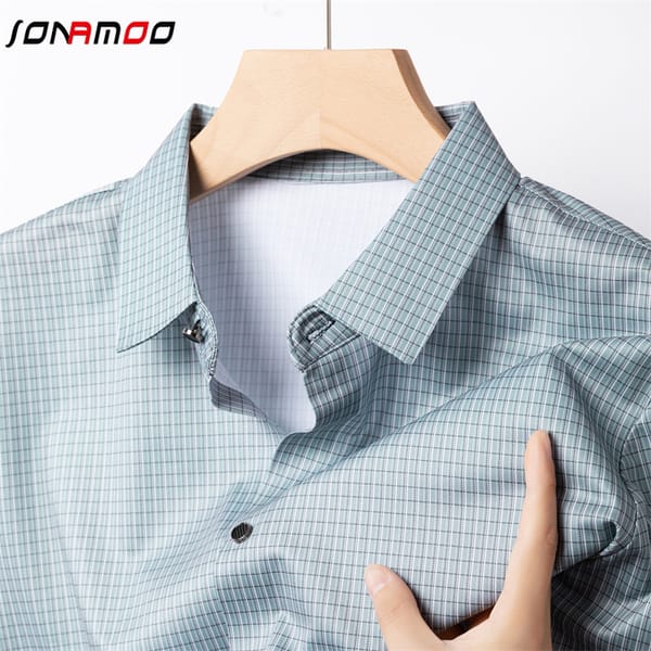 2024 Summer New Men's Business Casual Printed Short Sleeved Shirt Fashion Comfortable Wrinkle Resistant Top