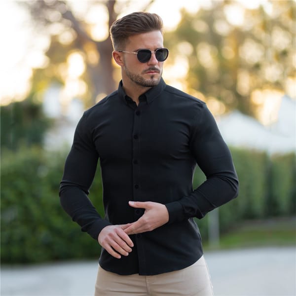 Four Seasons Men's turn-down collar tops Handsome business Long Sleeve casual button down shirts for men