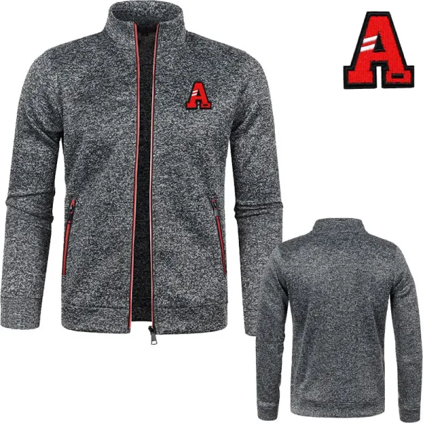 Embroidery A Men's Cardigan High quality trend casual sports men's baseball jacket sweatshirt Spring autumn zipper Men's hoodie