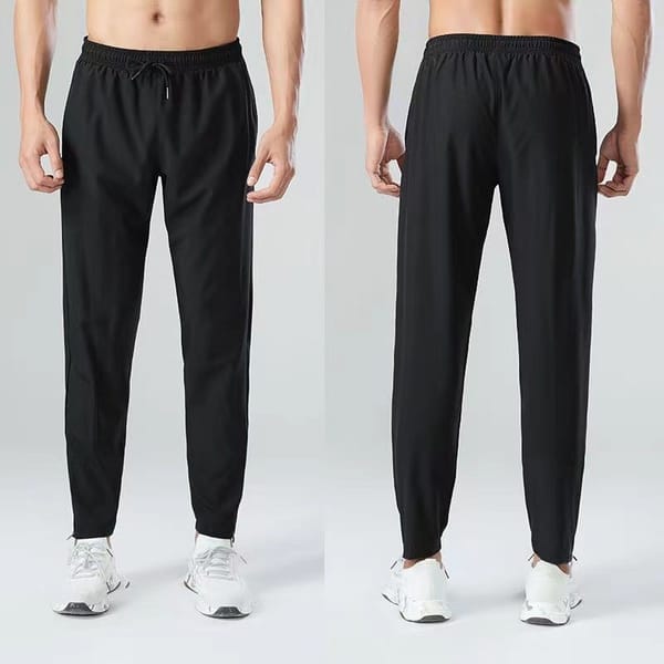 Men's Loose Casual Sports Pants Running Fitness Football Training Pants Four Seasons Straight Ice Silk Men's Pants