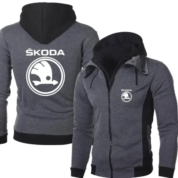 2023 New Spring Autumn Men's Skoda Logo Hoodies Outdoor Casual Male Jackets Warm High Quality Harajuku Sweatshirts