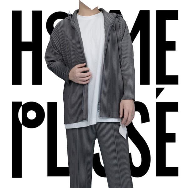 Pleats Pleated Original Zipper Sweater Jacket 2024 Spring Summer New Casual Sports Hooded Cardigan Men's Tops Loose Men's Tide