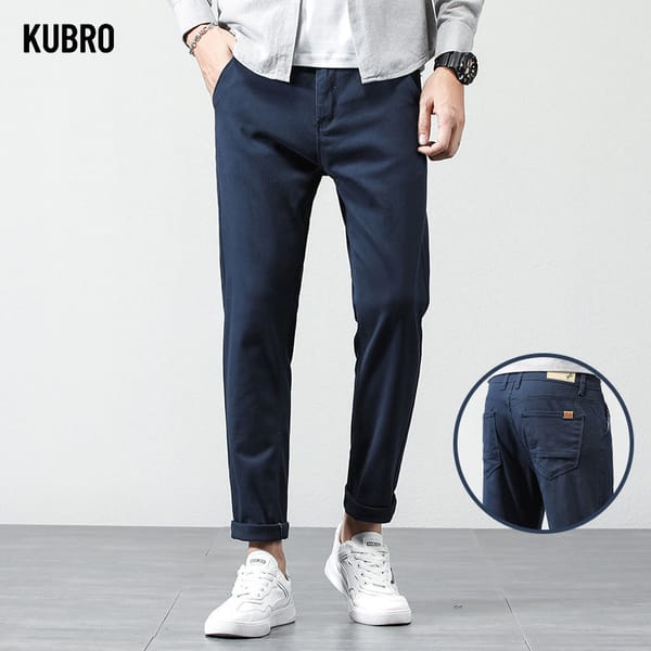KUBRO 2023 Good Quality Business Casual Pants Men's Loose Summer Thin Stretch Male Trousers Skinny Straight Office Formal Plus