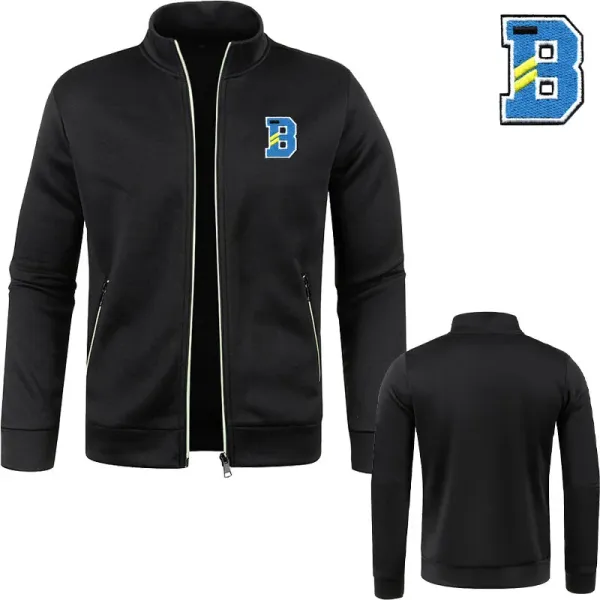 Embroidery B Men's sweatshirt High quality trend casual men's baseball jacket sweatshirt Spring autumn zipper Men's hoodie