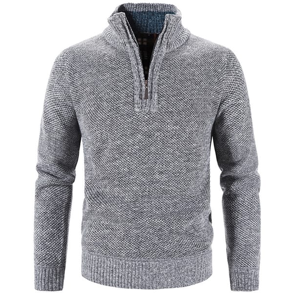 Men's Mock Neck Winter Thick Fleece Sweater Coats Casual Warm Pullover Male Outwer Slim Stand Collar Knitted Pullovers