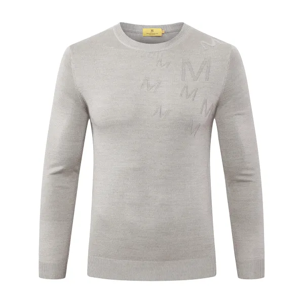 2024 DIKU Sweater Wool Men's 2025 New Warm Round Neck Casual Elasticity Knitting Comfortable High Quality Big M-5XL