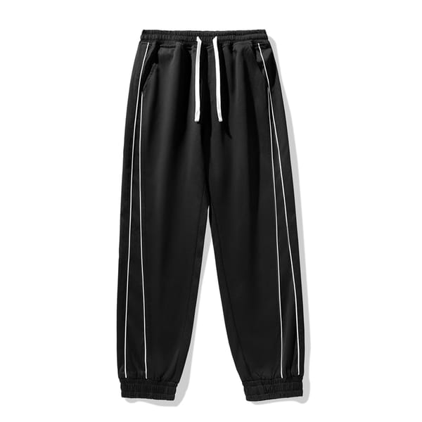 Spring and Autumn Retro Colored Line Sports Leggings for Men Couples Street Loose Wide Leg Casual Pants Large Men's M-5XL