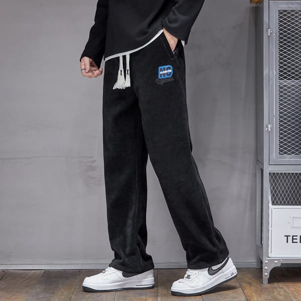 2023 Autumn Winter Men's Pants Korean Version Trend Loose Straight Wide Leg Pants Streetwear Men Trousers
