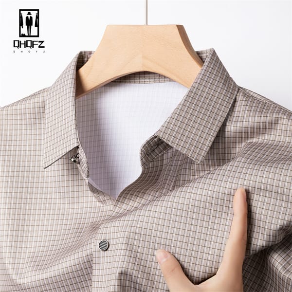 2024 Summer New Men's Business Casual Printed Short Sleeved Shirt Fashion Comfortable Wrinkle Resistant Top