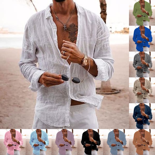 2024 Men's Shirt Solid color long sleeve slim button-down casual men's shirt Street fashion shirt S-5XL