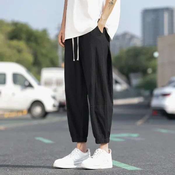 Men's New Comfortable and Casual Summer Loose and Thin Linen Set, Fashionable and Versatile
