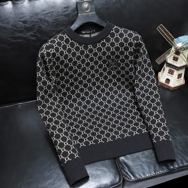 2023 New TrendLong Sleeve Casual Warm Pullovers Men Handsome Letter Embroidered Loose O-neck Top Tee Men's Clothing All-match