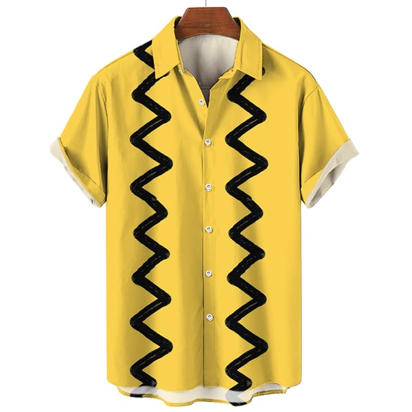 Men's Summer Fashion Yellow Oversized Hawaiian Social Shirt For Men Camisas Casuais Clothing 3d Print Short Sleeves Top Blouse