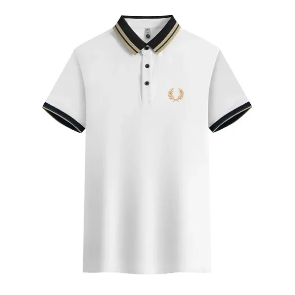 2024 Summer Trend Embroidery Casual POLO T-shirt Men's Clothing High Quality Brand Business Men's Lapel Short Sleeve Polo Shirt