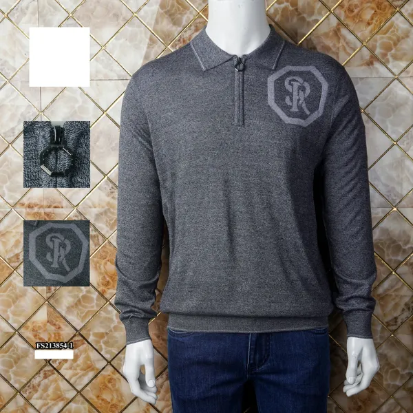 2024 DIKU Sweater Cashmere Men's 2024 New Good Quality Winter Business Casual Zipper Lapel Quality Big Size M-4XL