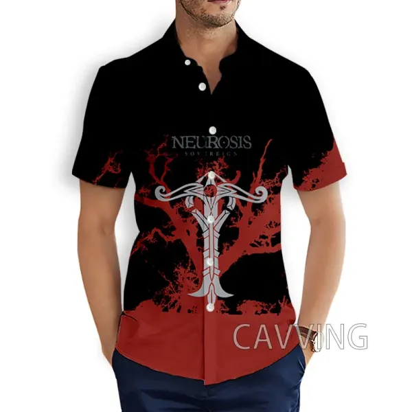 CAVVING 3D Printed  Neurosis Rock   Fashion Casual Shirts Men's /Women's  Short Sleeves Loose Breathable Shirts