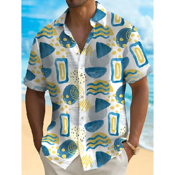 Men's Casual Shirt Hawaiian Shirt Men Summer 3d Print Casual Short Sleeved Shirt For Men Clothing Breathable Shirts