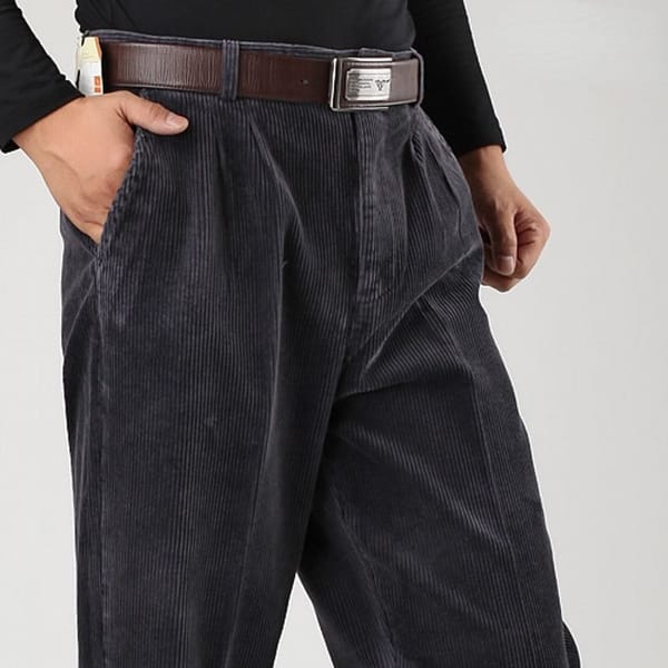 2023 Autumn and Winter Men's Corduroy Casual Pants Business Straight Fashion Elastic Regular Fit Stretch Trousers Male Z244