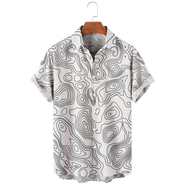 2022 new men's casual breathable short sleeve top fashion Lapel men's shirt Hawaii with beach Terrace