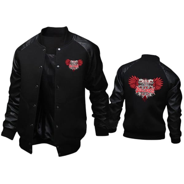 Motorcycle leather jacket for men Trendy Skull Racing print Men's Jacket windproof Harajuku hip hop street men's baseball jacket