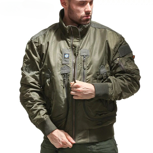 Men's Baseball Collar Jacket Spring Autumn New Camouflage Multi Pocket Outdoor Adventure Stand Up Collar Coat Men Flight Jacket