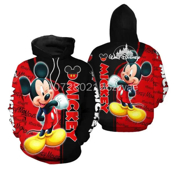 2024 New Disney Mickey Mouse Hoodies Casual Hip Hop Street Clothing Men's and Women's Long sleeved Sweatshirts