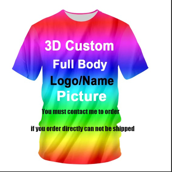 Custom Your Exclusive 3D T Shirt For Men Hip Hop Short Sleeve Tops Harajuku Fashion Men's T-shirts Clothing Breathable  Tops Tee