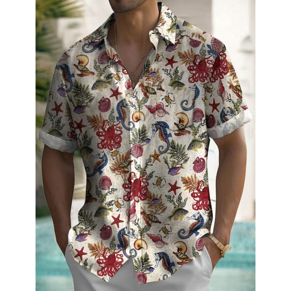Men's Casual Shirt Hawaiian Shirt Men Summer 3d Print Casual Short Sleeved Shirt For Men Clothing Breathable Shirts