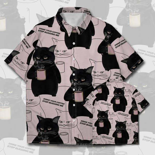 New 2024 Men's Shirt 3d Cool Cat Print Short Sleeve Shirt Harajuku Casual Male Shirt Tops Beach Vacation Hawaiian Shirts For Men