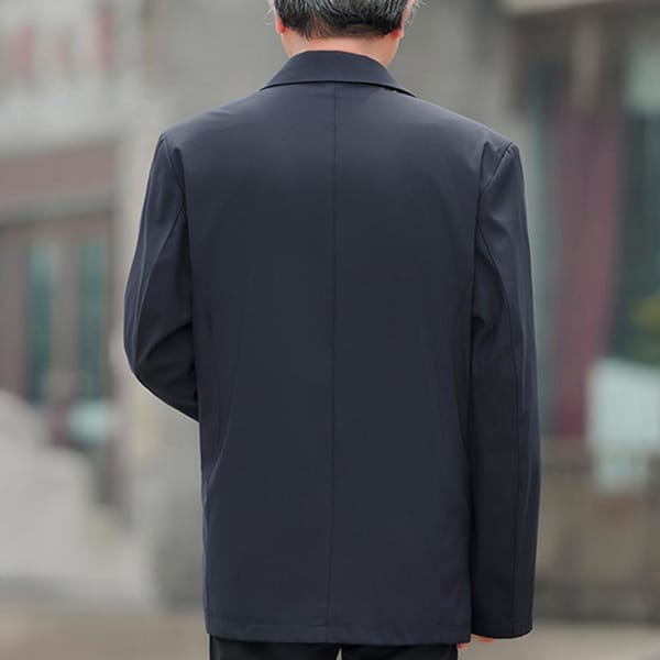 Men Business Jacket Men Jacket Stylish Men's Single Breasted Business Classic Turn-down Collar Solid Color Spring for Casual