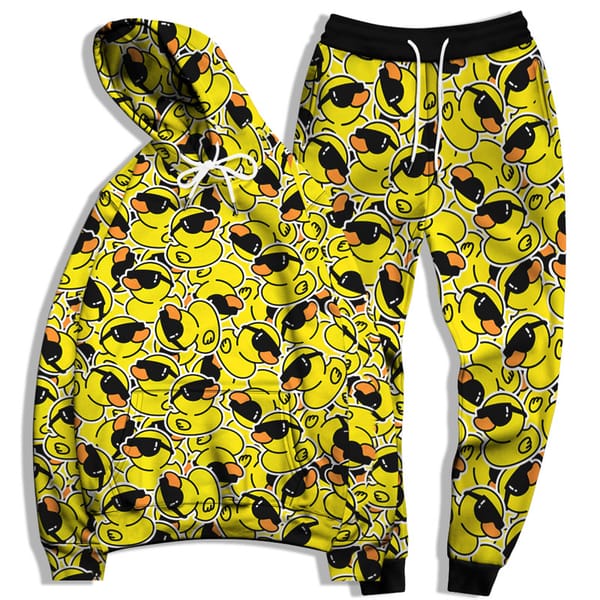 Cute RUBBER DUCK 3D Print Men's Tracksuit Sets Animals Casual Hoodie + Pants 2pcs Sets Oversized Sweatshirt Fashion Men Clothing