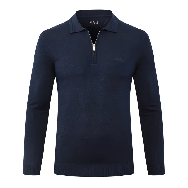 2024 DIKU CPTG Sweater Wool Men's 2025 New Warm Casual Zipper Embroidery Knitting Flip Collar High Quality Big Size M-5XL