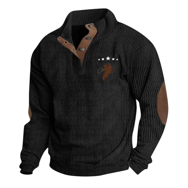 New 2024 Men‘s Versatile Sweatshirts Spring Autumn Casual Stand Collar Pullovers Tops Vintage Patchwork Tops Men's Hoodies