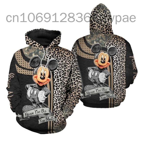 2024 Disney Mickey Mouse Fantasy 3d Hoodie Men's Women's Pullover Cartoon Graphic 3d Hoodie Zip Hoodie