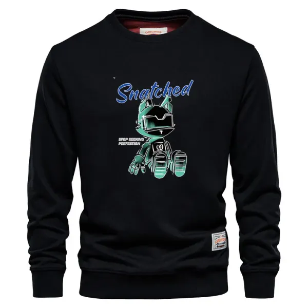 Hip Hop Printed Hoodies Mens Street Style Top Quality Autumn Loose Fleece Clothing Comfortable Y2k Men's Pullover Sweatshirt
