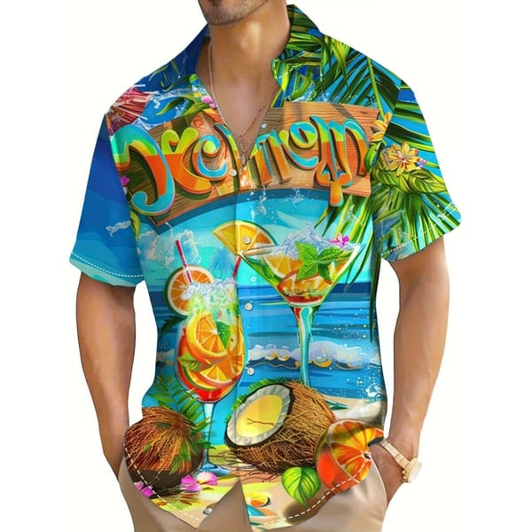 Men's Casual Shirt Hawaiian Shirt Men Summer 3d Print Casual Short Sleeved Shirt For Men Clothing Breathable Shirts