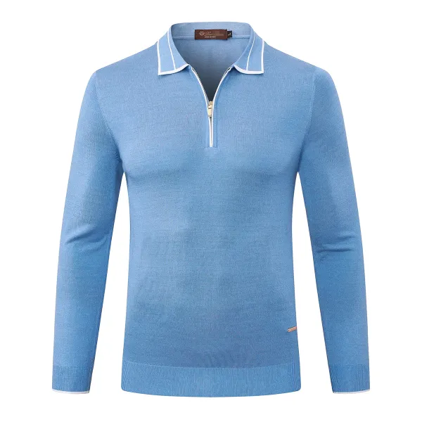 2024 DIKU Sweater Wool Men's 2025 New Warm Business Zipper Elasticity Knitting Comfortable High Quality Big M-5XL