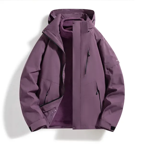 Men's 3-in-1 Stormcoat 2024 New Color blocked Versatile Outdoor Fishing Windbreaker Jacket  Autumn/Winter Men's Warm Coat