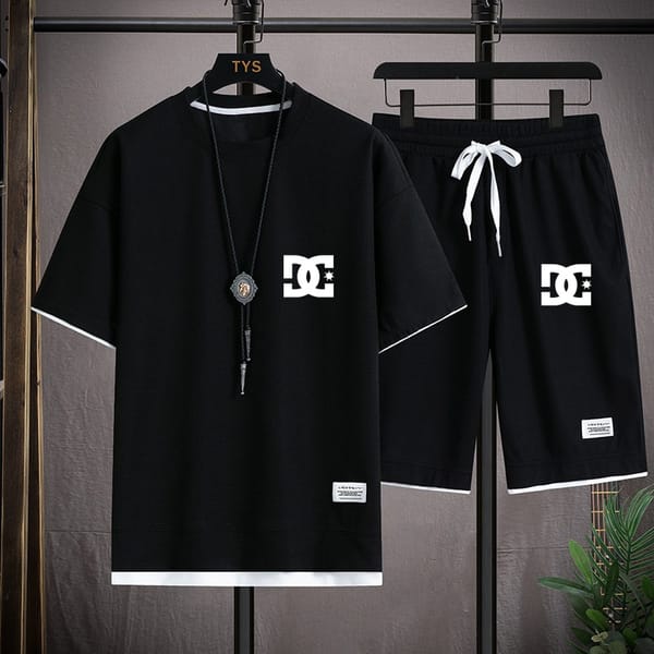 Men's clothing 2-piece short sleeve T-shirt Shorts suit Man fashion clothing Printed pattern designer clothes
