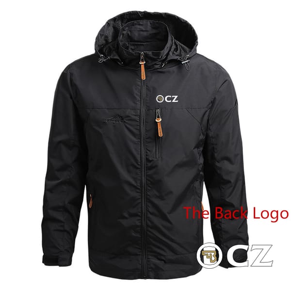 CZ Ceska Zbrojovka 2023 Men's New Winter Solid Color Zip Hoodies Cotton Waterproof Jackets Outdoor Windbreaker Coat Tops Clothes