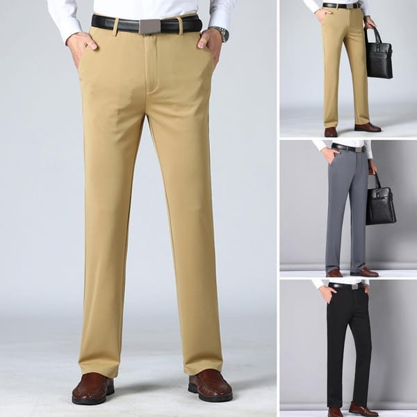 Men Casual Trousers Breathable Men Pants Formal Business Style Men's Pants with Soft Breathable Fabric Multiple for Comfortable