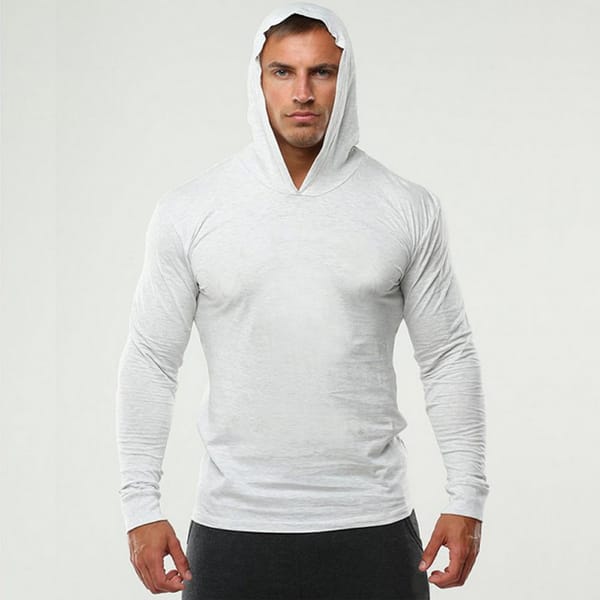 Men Solid Color Hoodie Stylish Men's Slim Fit Hoodie Breathable Cotton Long Sleeves Casual Sportswear for Autumn Fitness Casual