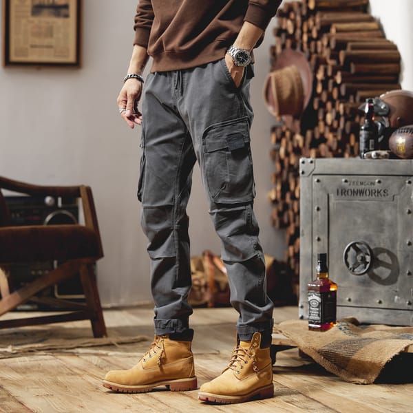 2024 New Men's Workwear Trousers Casual Fashion Multi-Pocket Outdoor Hiking Fishing Casual Pants Men's Sports Pants
