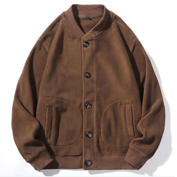 Men's Sweatshirt Coats Fashion Single Breasted Polar Fleece Warm Tops Autumn Winter Male Casual Streetwear Sweatshirts